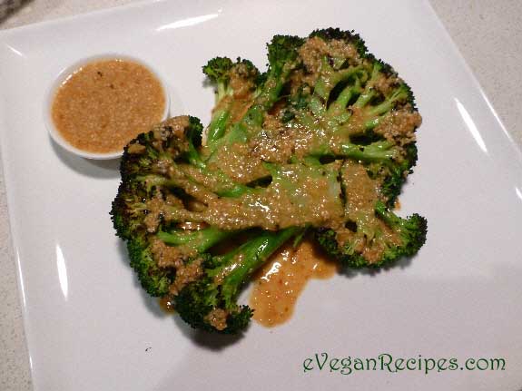 Char-grilled Broccoli with Miso Sesame Sauce
