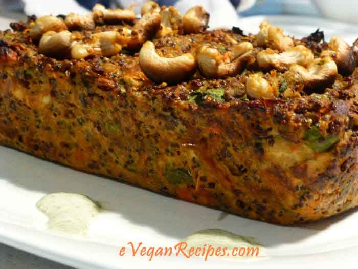 High Protein Quinoa and Lentil Loaf