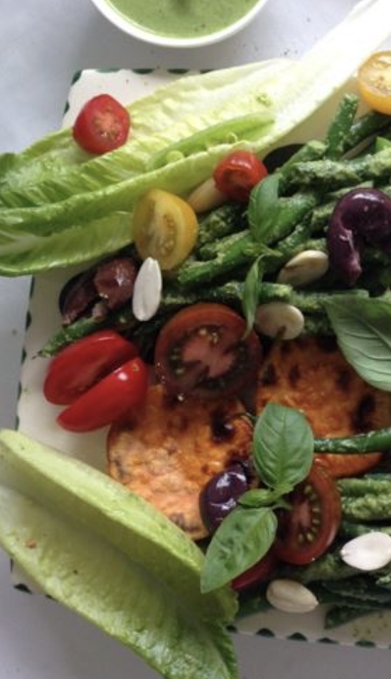 French Bean Nicoise Salad  with Grilled Sweet Potato