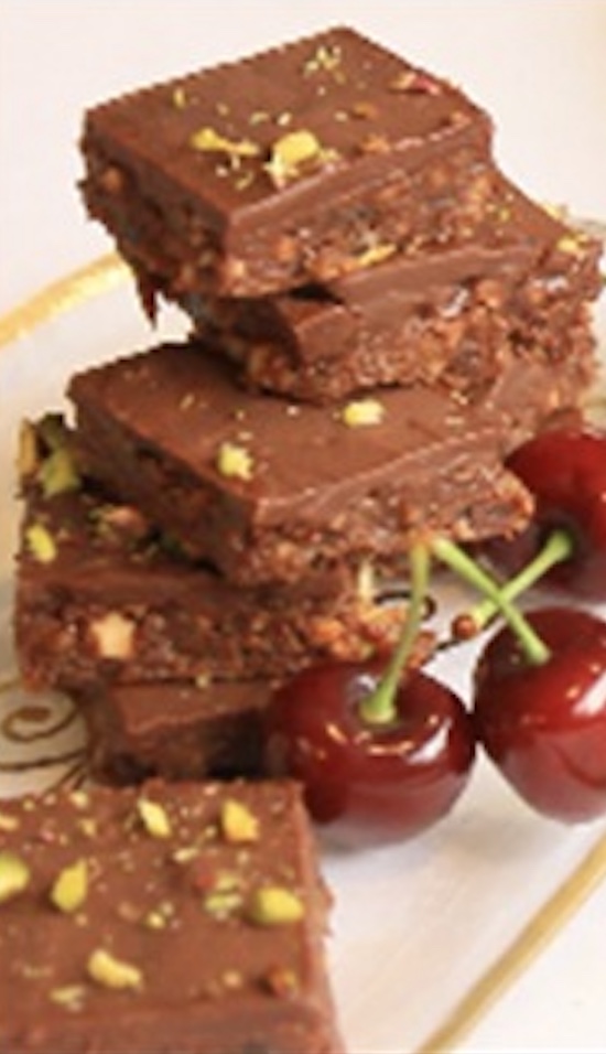 Queen of Raw Vegan Desserts Recipes Double Layered Chocolate Brownie