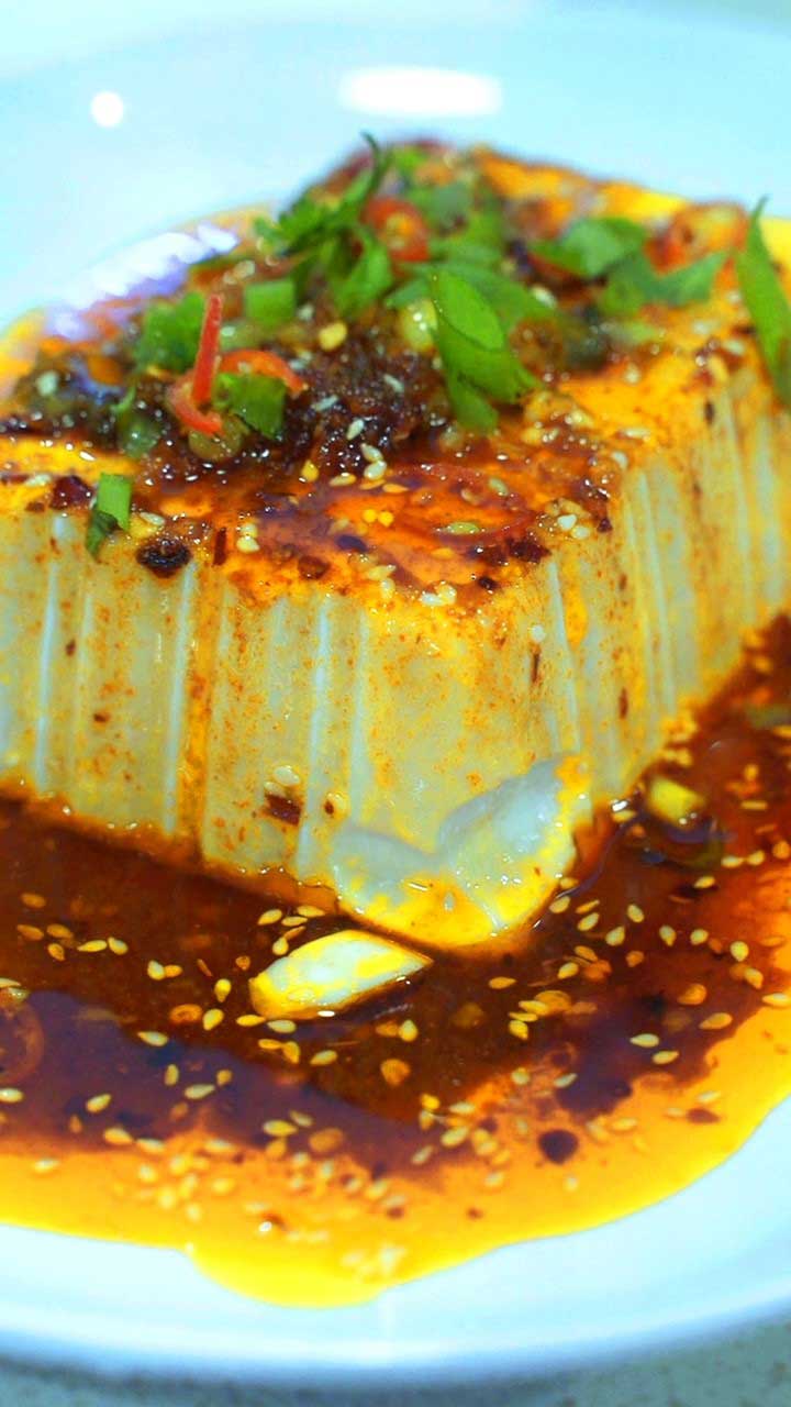 Korean inspired Vegan Garlic Chilli Silken Tofu