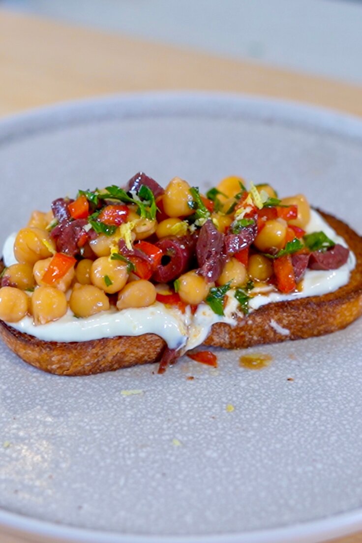 Chickpea Toast with Garlic Confit