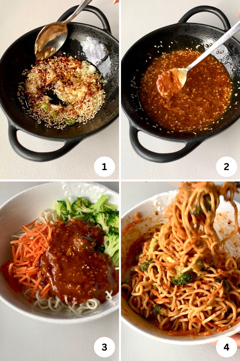 One Bowl Chilli Noodles Instructions