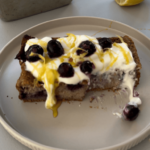 Lemon Blueberry Baked Oats with No Banana