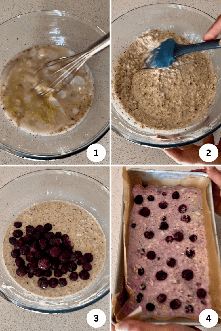 Lemon Blueberry Baked Oats with No Banana (2)